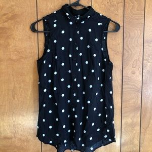 Divided by H&M Polka Dot Button Up Tank Top Tee 2